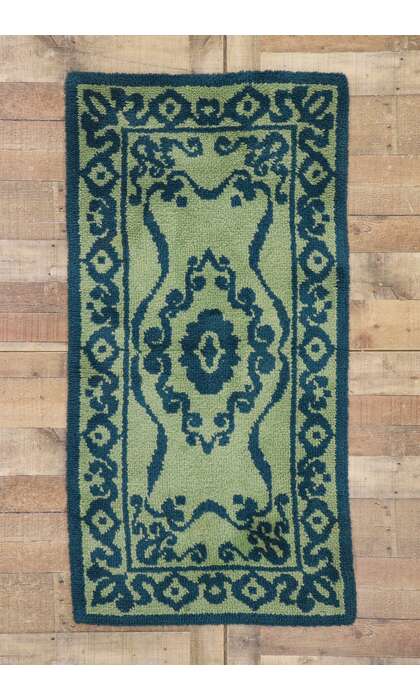 3 x 5 Vintage Green Swedish Pile Rug 78111