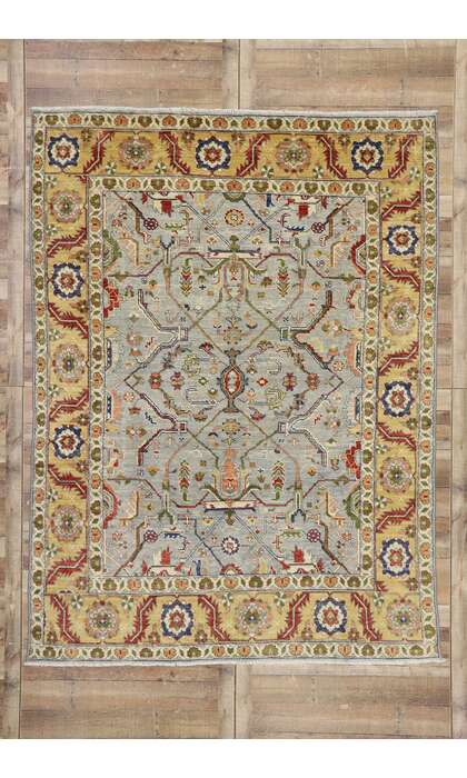 7 x 10 Vintage-Inspired Oushak Rug 80679