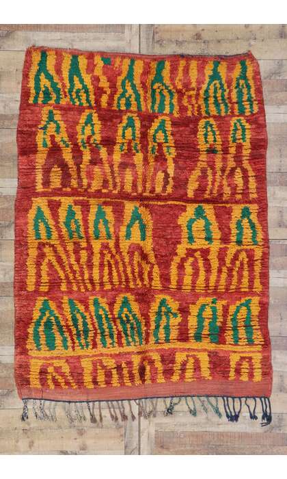 6 x 7 Vintage Red Boujad Moroccan Rug 21207