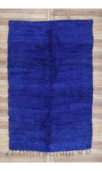 6 x 10 Vintage Blue Beni Mrirt Moroccan Rug 21305