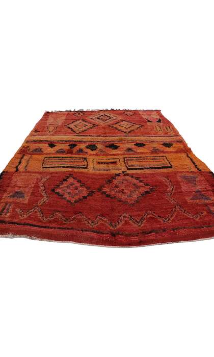 7 x 8 Vintage Red Boujad Moroccan Rug 21326