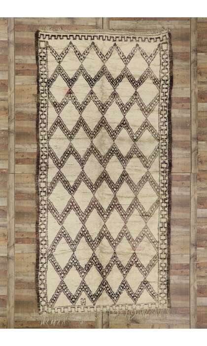 6 x 13 Vintage Moroccan Beni Ourain Rug 21385