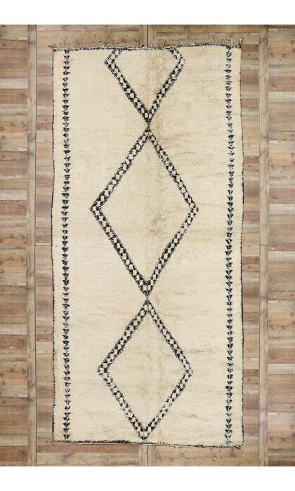 7 x 14 Vintage Moroccan Beni Ourain Rug 21387