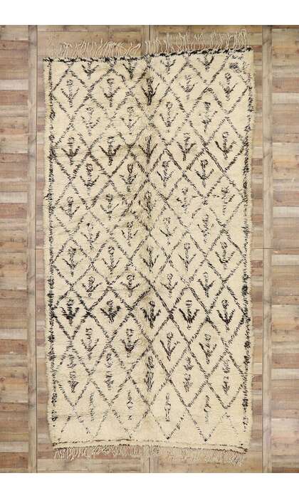7 x 14 Vintage Moroccan Beni Ourain Rug 21403