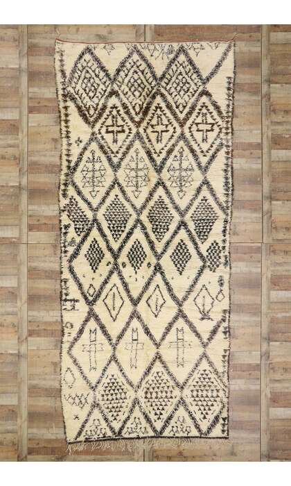 6 x 14 Vintage Moroccan Beni Ourain Rug 21406