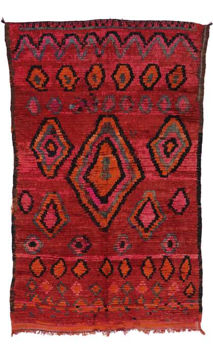 6 x 9 Vintage Red Boujad Moroccan Rug 21429