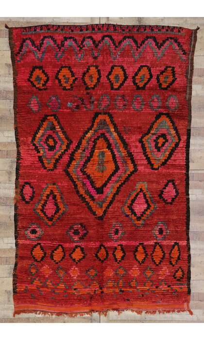 6 x 9 Vintage Red Boujad Moroccan Rug 21429