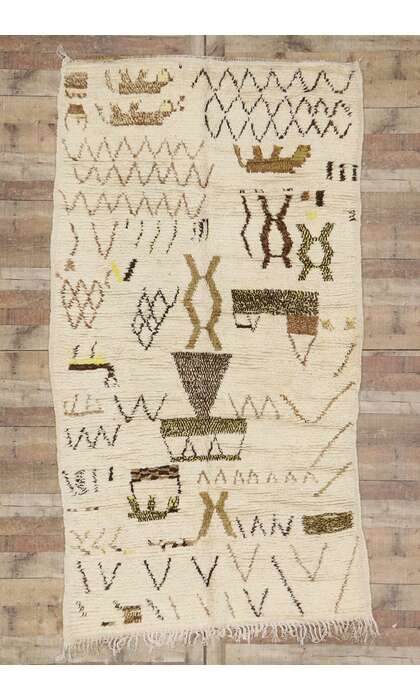 5 x 9 Vintage Neutral Moroccan Azilal Rug 21457