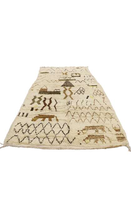 5 x 9 Vintage Neutral Moroccan Azilal Rug 21457