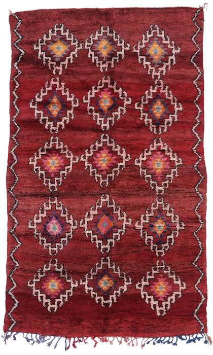 6 x 10 Vintage Red Boujad Moroccan Rug 21527