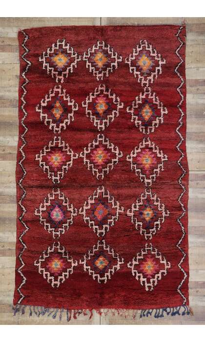 6 x 10 Vintage Red Boujad Moroccan Rug 21527