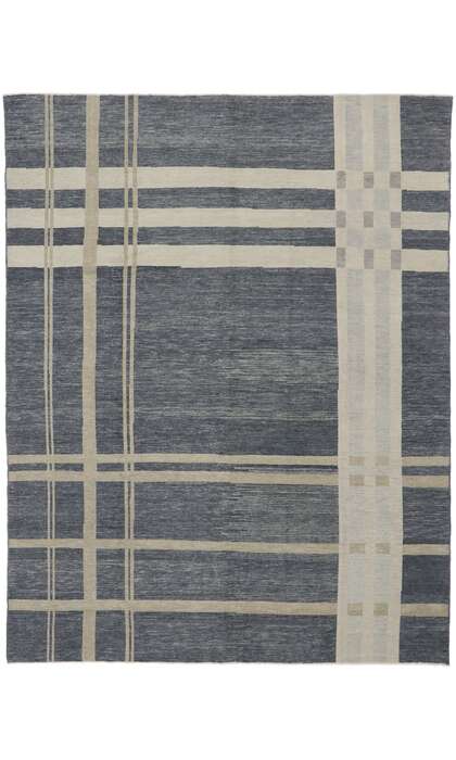 9 x 11 Neutral Plaid Tartan Rug 53566