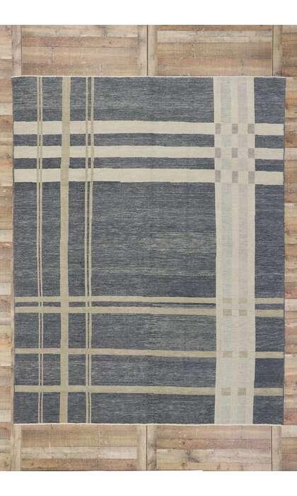 9 x 11 Neutral Plaid Tartan Rug 53566