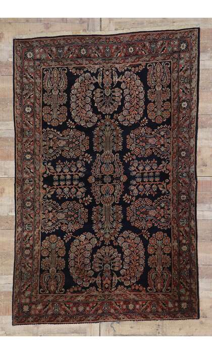 4 x 7 Antique Persian Sarouk Rug 78135