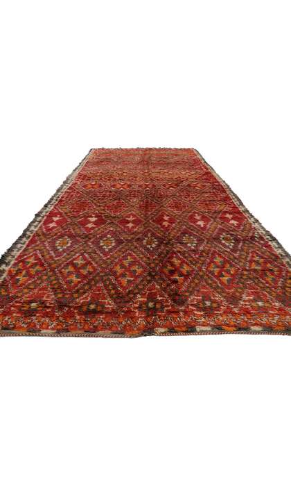 7 x 15 Vintage Red Beni M'Guild Moroccan Rug 21228