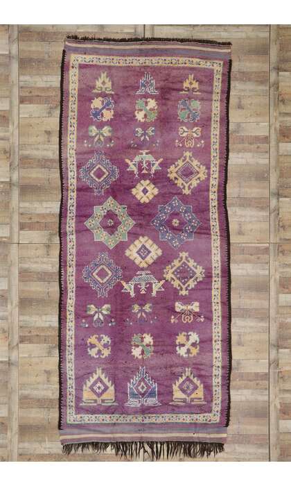 5 x 12 Vintage Purple Boujad Moroccan Rug 21451