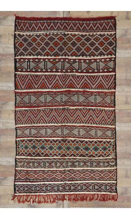 5 x 8 Vintage Berber Zemmour Moroccan Kilim Rug 21471