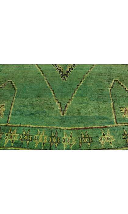 6 x 13 Vintage Green Moroccan Rug 21482