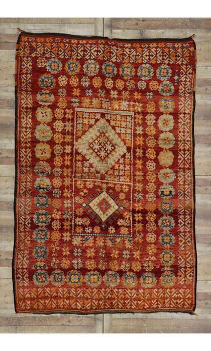6 x 10 Vintage Red Boujad Moroccan Rug 21489