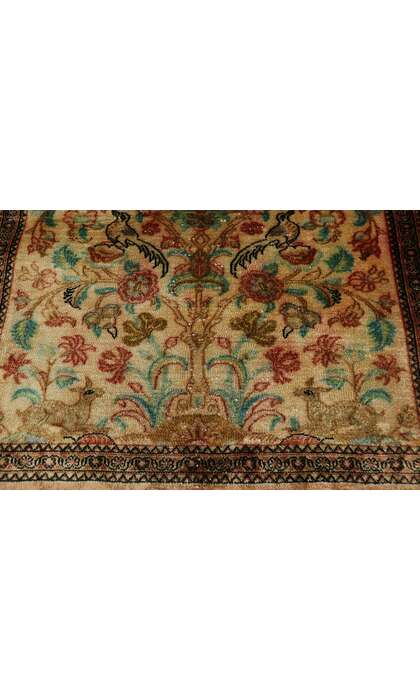2 x 3 Vintage Persian Silk Qum Rug 21677