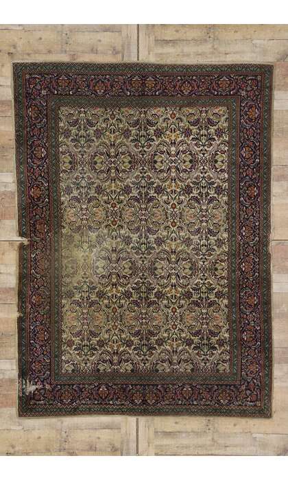 5 x 7 Antique Persian Kashan Rug 21684