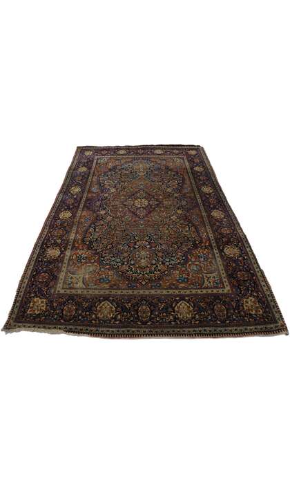 4 x 7 Antique Persian Kashan Rug 21688