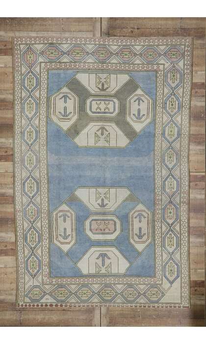 7 x 10 Vintage Turkish Oushak Rug 53569