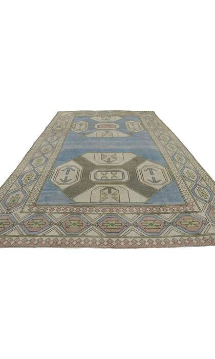 7 x 10 Vintage Turkish Oushak Rug 53569