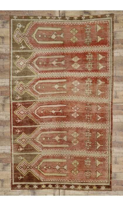 6 x 9 Vintage Turkish Saph Prayer Rug 53580