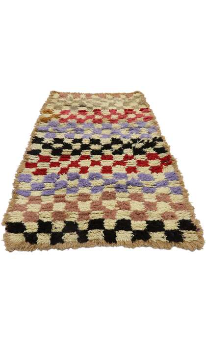 3 x 5 Vintage Berber Moroccan Azilal Rug with Modern Style 21571
