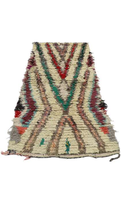 2 x 5 Vintage Berber Moroccan Boucherouite Rug 21534