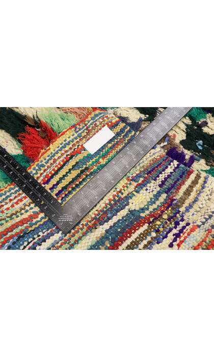 3 x 6 Vintage Berber Moroccan Boucherouite Rug with Modern Cubist Style 21537