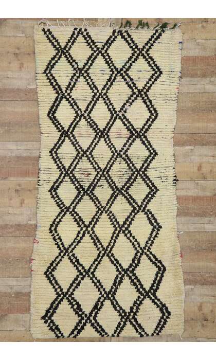 4 x 8 Vintage Berber Moroccan Azilal Rug 21579