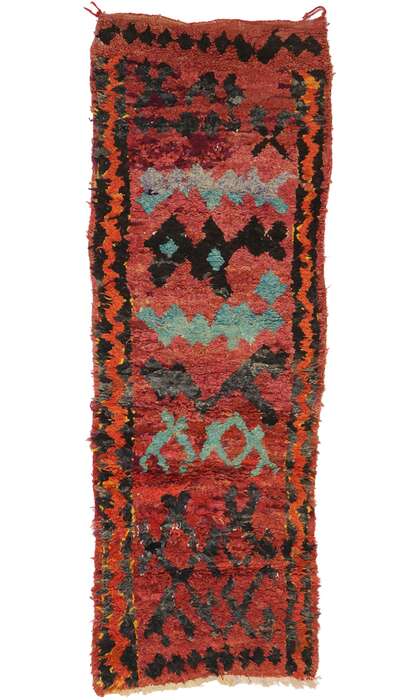 3 x 7 Vintage Red Talsint Moroccan Rug 21581