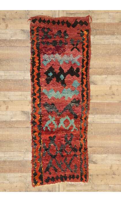 3 x 7 Vintage Red Talsint Moroccan Rug 21581