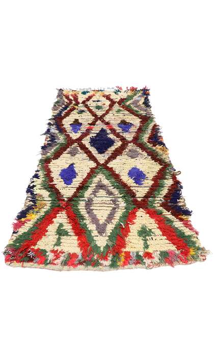 3 x 6 Vintage Berber Moroccan Boucherouite Rug 21591