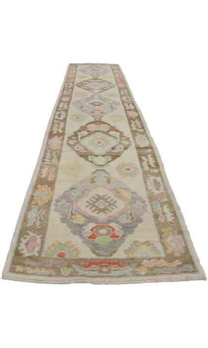 3 x 15 Colorful Oushak Rug Runner 53592