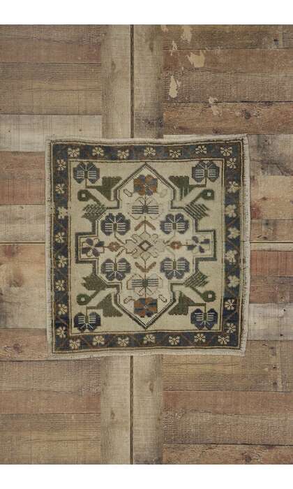 2 x 2 Vintage Turkish Oushak Rug 53645