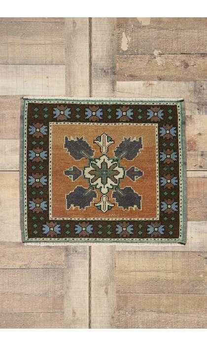 2 x 2 Vintage Turkish Oushak Rug 53647