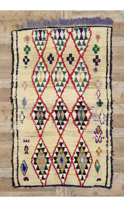 4 x 6 Vintage Berber Moroccan Azilal Rug 21587