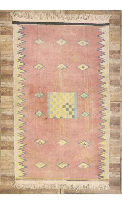 6 x 11 Vintage Afghan Dhurrie Rug 78006