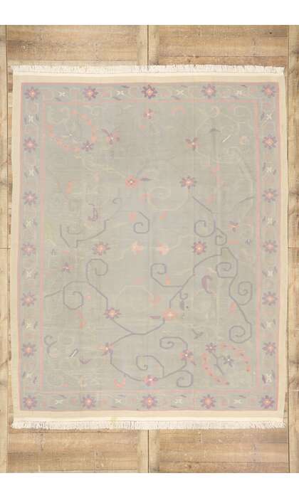 8 x 10 Vintage Indian Dhurrie Rug 78007