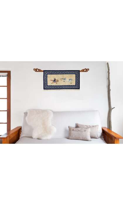 3 x 5 Antique Chinese Art Deco Pictorial Rug 77592