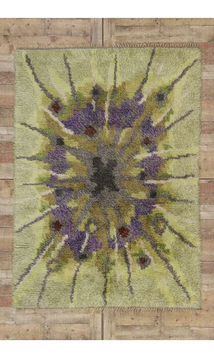 5 x 7 Ingrid Jagarz Vintage Swedish Rya Rug 78142