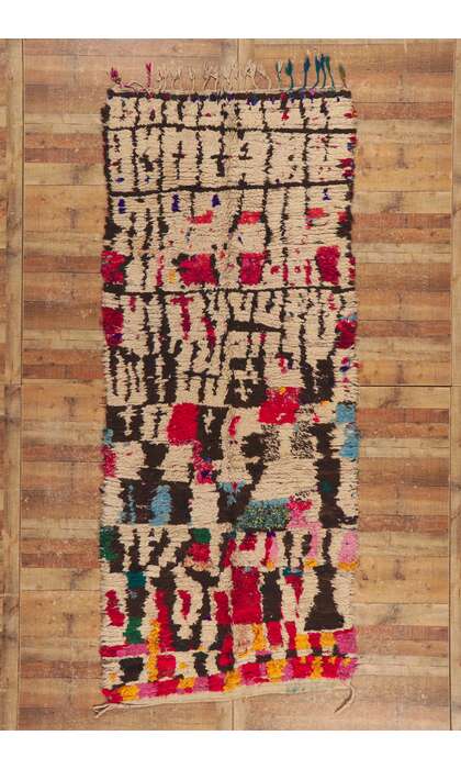 4 x 11 Vintage Moroccan Boucherouite Rug 20095