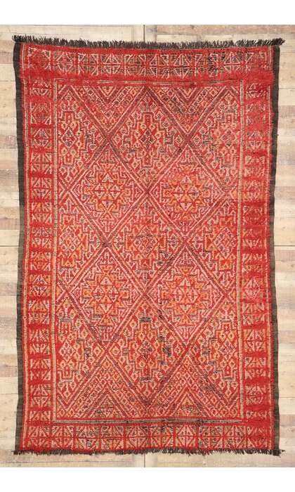 6 x 10 Vintage Berber Red Moroccan Rug 20295