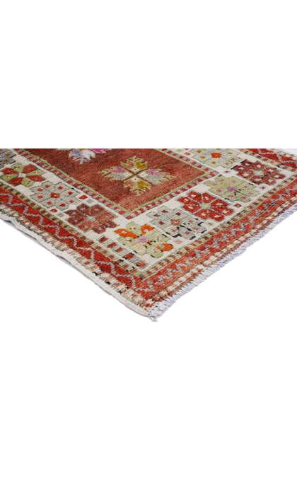 2 x 4 Vintage Turkish Oushak Rug, Anatolian Yuntdag Rug 51770