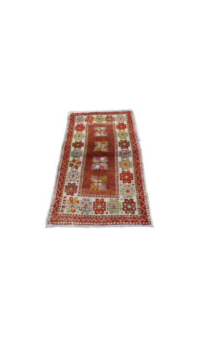 2 x 4 Vintage Turkish Oushak Rug, Anatolian Yuntdag Rug 51770