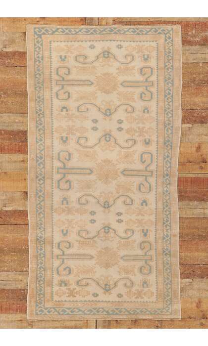 3 x 7 Vintage Turkish Oushak Rug 53675