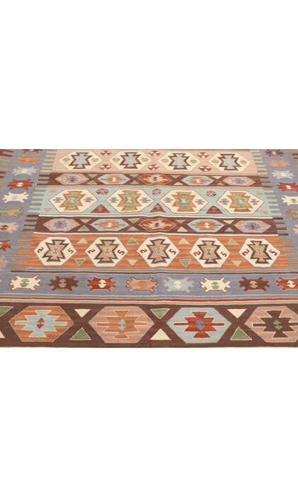 6 x 9 Vintage Persian Shiraz Kilim Rug with Bohemian Tribal Style 77931